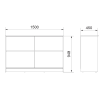 Komoda MINI | 150 cm | wotan | posuvná dvířka