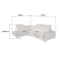 Sedací souprava BOLZA | 203x272 | LEVÁ | rozkládací + úložný prostor | VÝBĚR TKANIN