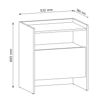 Noční stolek JAPANDI SN | 53 cm | dub cremona | bezúchytové otevírání