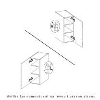 LUNA ab | horní skříňka 30 G-72 1F s policemi | 30 cm | UNI dvířka | artisan/bílá