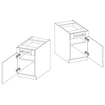 Kuchyňská linka LUNA ab | 250 cm | PREMIUM BOX zásuvka | UNI dvířka | artisan/bílá