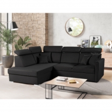 Sedací souprava SLIM Lux XL | 180x238 | LEVÁ | rozkládací + úložný prostor | 23 černá